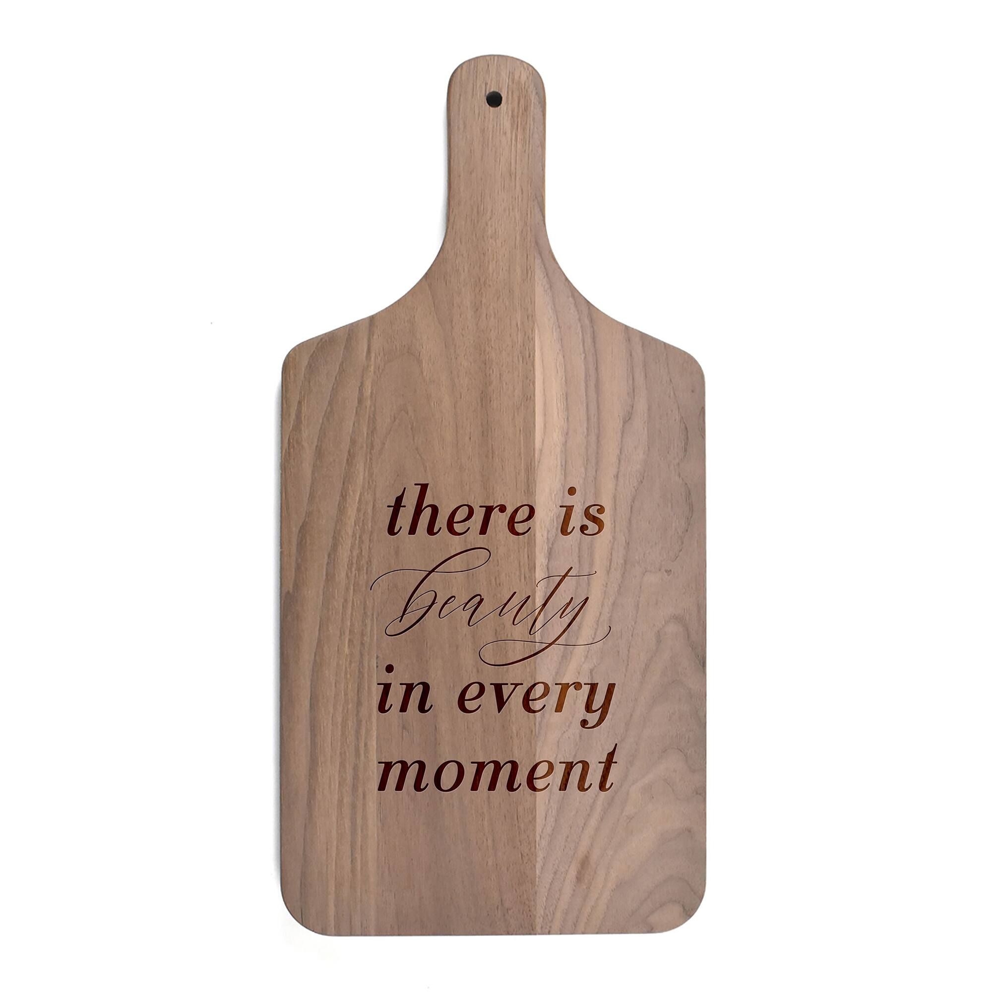 17" Beauty in Every Moment Walnut Paddle Cutting Board